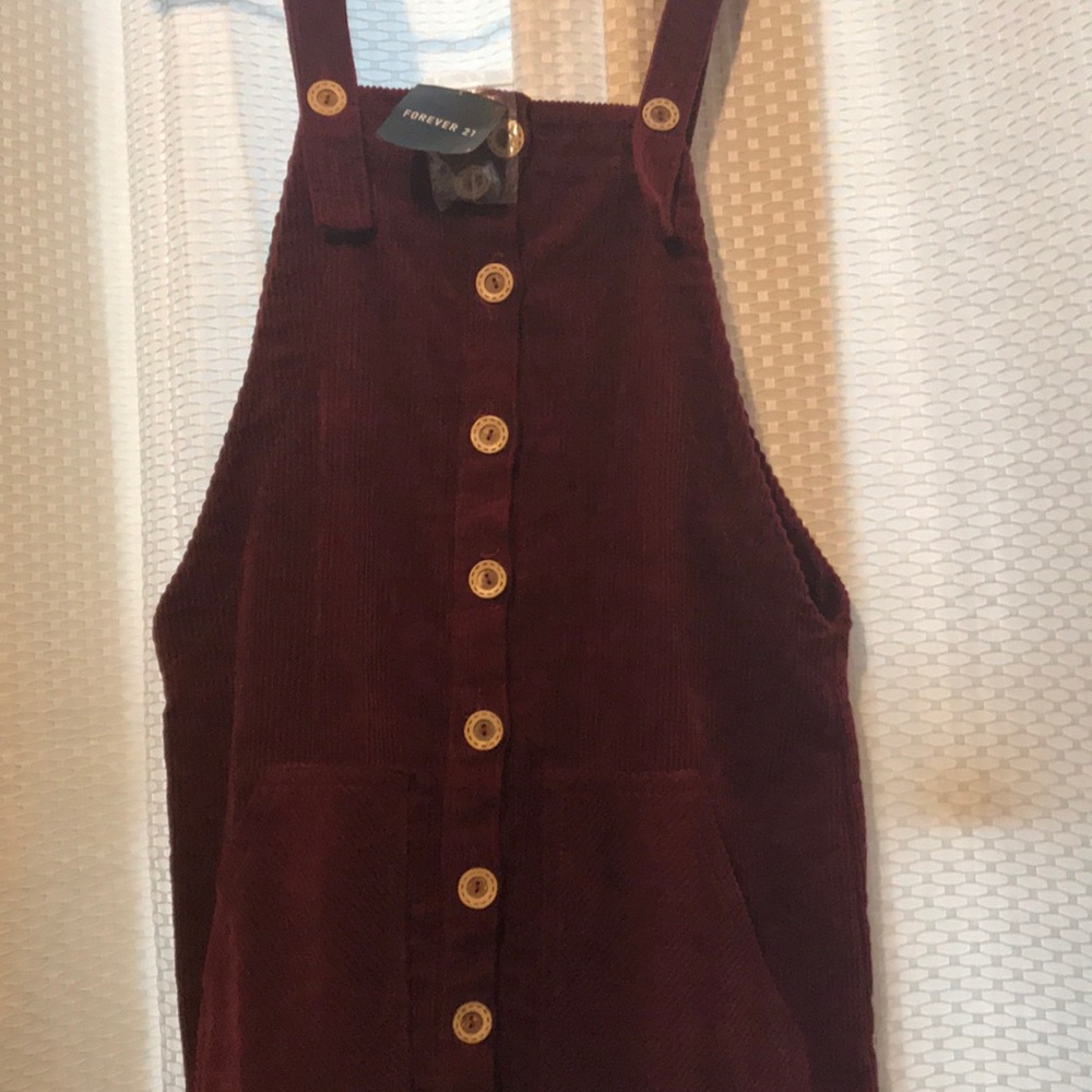 Burgundy overall dress